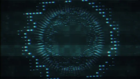 Circle digital waves hud technology visuals Video stock 121940936