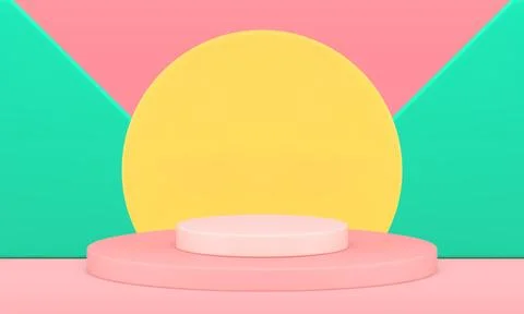 Circle display podium showcase form 3d background product performance geometr Stock Illustration