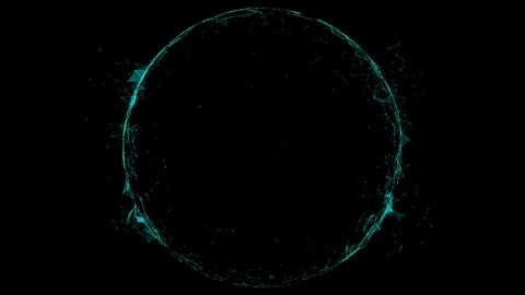 Circle dissolving into abstract background lines Stock Footage 117037534