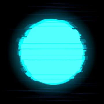 Circle in distorted glitch style with copyspace 스톡 일러스트