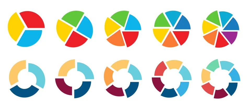 Circle divided into equal segments shifted slightly off centre - version wi.. イラスト素材
