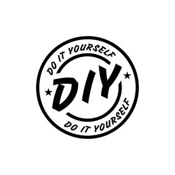 Circle do it yourself logo stamp design template Stock Illustration