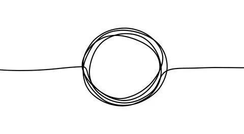 Circle doodle line shape. round sketch hand drawn scribble outline stroke 스톡 일러스트