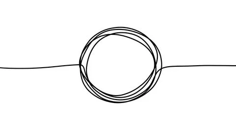Circle doodle line shape. Vector round sketch hand drawn scribble outline str Illustrazione stock