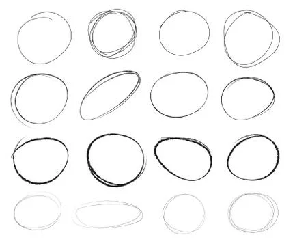 Circle doodle set collection sketch hand drawn style Иллюстрация