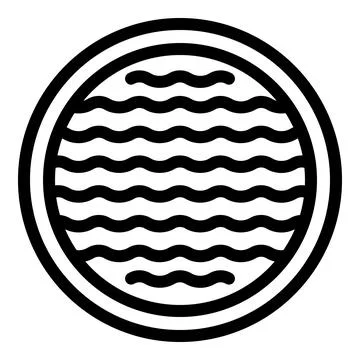 Circle doormat icon outline vector. Decorative front door mat Stock Illustration