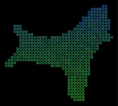 Circle Dot Christmas Island Map Stock Illustration