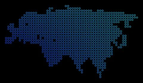 Circle Dot Eurasia Map Stock Illustration