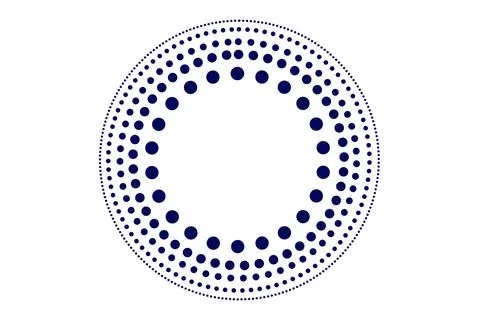 Circle dot frame. Point sphere boarder. Dotted geometric pattern. Graphic sma Stock Photos
