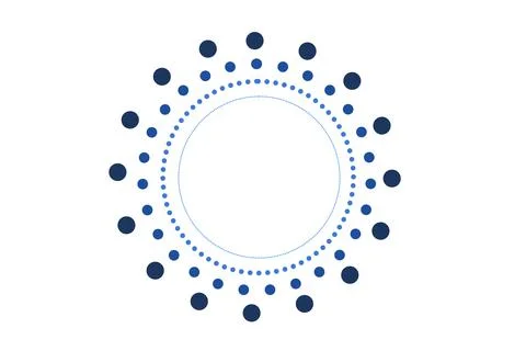 Circle dot frame. Point sphere boarder. Dotted geometric pattern. Graphic sma Stock Photos