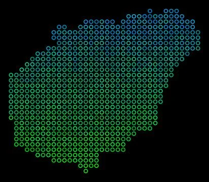 Circle Dot Hainan Island Map Illustrazione stock