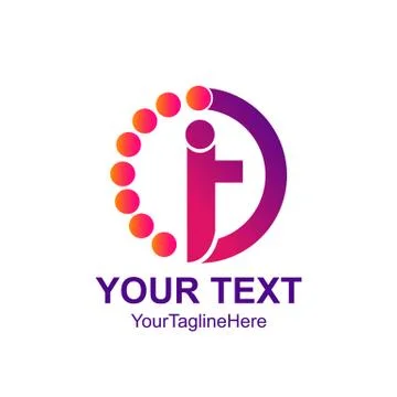 Circle dot human letter i or T logo design template element Stock Illustration