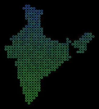 Circle Dot India Map Illustrazione stock