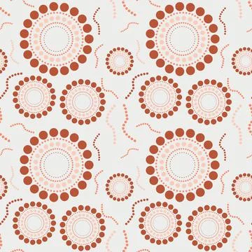 Circle dot seamless pattern coral terra cotta Stock Illustration