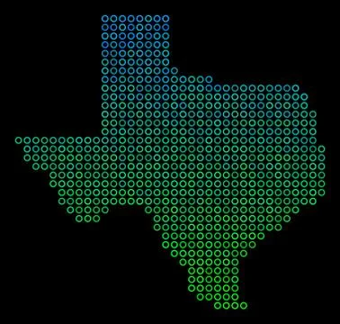 Circle Dot Texas Map イラスト素材