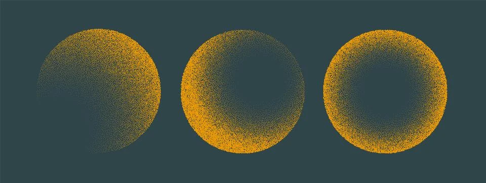 Circle dot vector pattern background digital explosion. Dot spray texture retro Stock Illustration