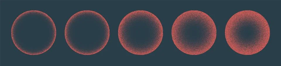 Circle dot vector pattern background digital explosion. Dot spray texture retro Stock Illustration