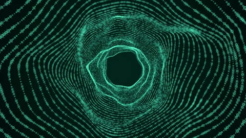 Circle dot wave digital big data, Digital Line Dots Connect Stock-Footage 337864943