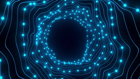 Circle dot wave digital video animated background Video stock 337279146