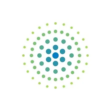 Circle Dots Pixel Logo Template Illustration Design. Vector EPS 10. Stock Illustration