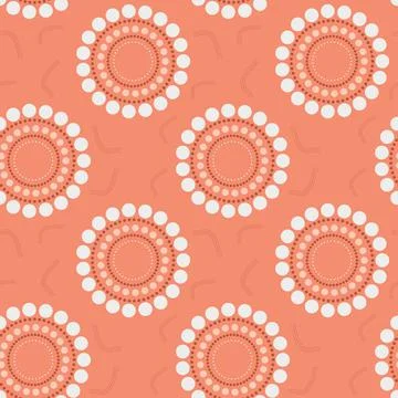 Circle dots repeat pattern orange background Stock Illustration