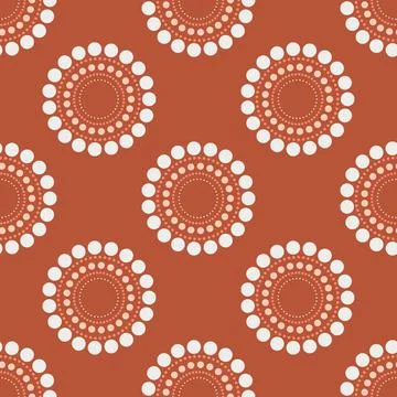 Circle dots repeat pattern sienna background イラスト素材