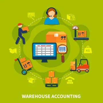 Circle Dotted Line Logistic Composition Stock Illustration