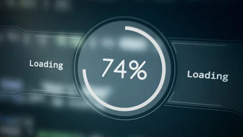 Circle download or upload progress bar. Scrolling source code Stock Footage 140752307