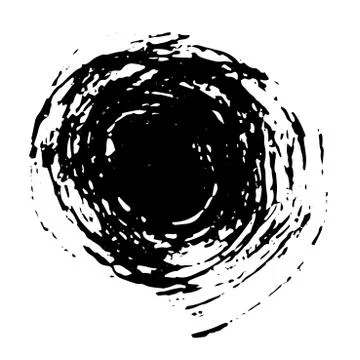 Circle dry brush vector stroke grunge texture Stock Illustration