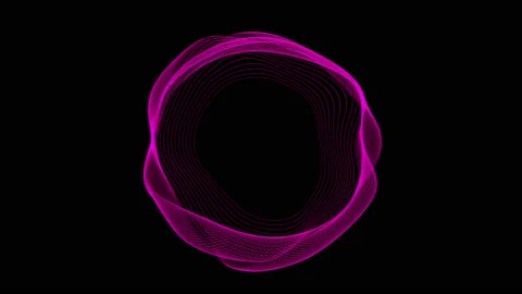 Circle Dynamic particle wavy animated motion graphics technology background 4K. 動画素材 240076933