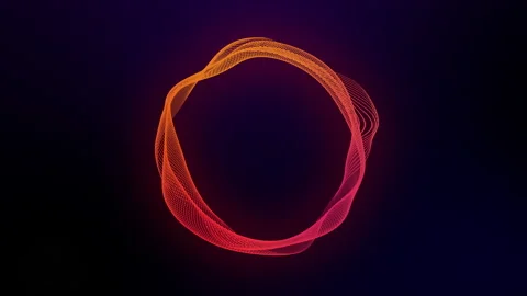 Circle Dynamic particle wavy animated motion graphics technology background 4K. 動画素材 240077241