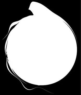Circle with dynamic swoosh line frame. Monochrome circular element Illustrazione stock