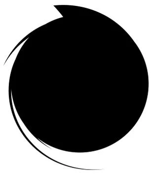 Circle with dynamic swoosh line frame. Monochrome circular element Stock Illustration