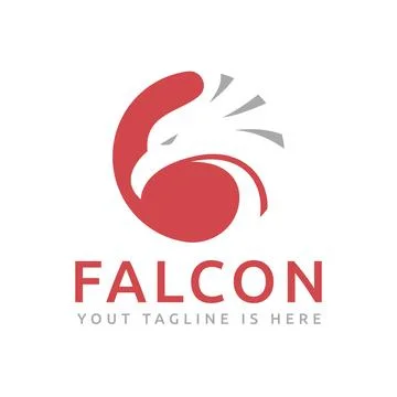 Circle Eagle Hawk Falcon Bird Animal Head Mascot Negative Space Business Lo.. Stock Illustration