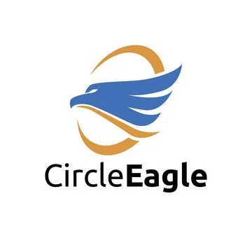 Circle Eagle Hawk Falcon Bird Animal Head Mascot Business Logo Template Stock Illustration