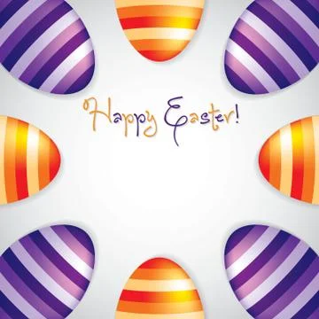 Circle of Easter eggs border in vector format. Stock Illustration