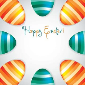 Circle of Easter eggs border in vector format. Ilustración de archivo