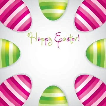 Circle of Easter eggs border in vector format. Illustrazione stock