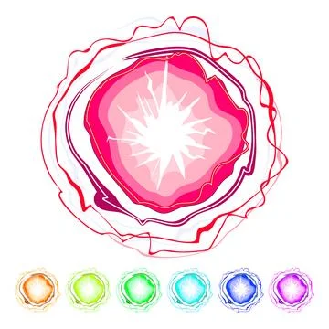 Circle electric orb cartoon vector graphic Stock Illustration