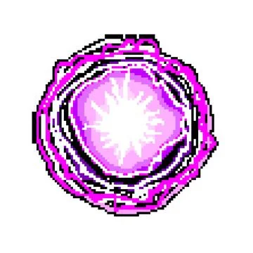 Circle electric orb pixel art vector illustration Stock Illustration