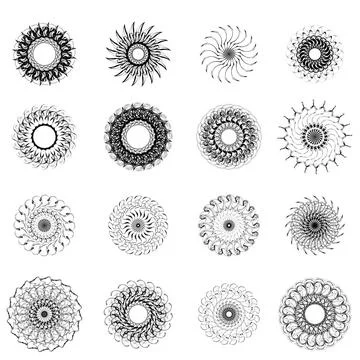 Circle Elements Set of Circle Elements Isolated on White Background Copyri... Stock Photos