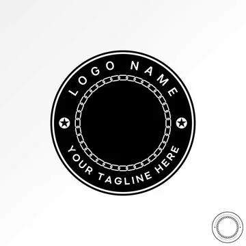 Circle emblem badge with circular chain network element background collection Illustrazione stock