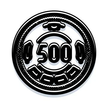 Circle emblem illustrating a 500 points value Stock Illustration