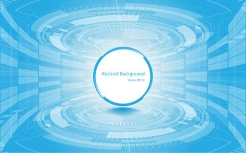 Circle empty space on blue white abstract background Stock Illustration