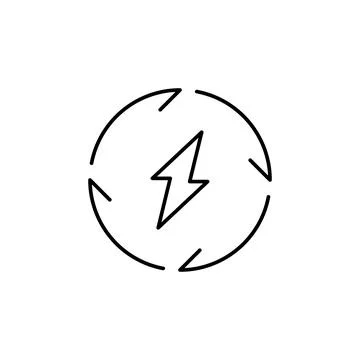 Circle, energy icon. Simple line, outline vector electro power icons for ui and Stock Illustration