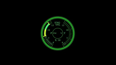 Circle engine oil pressure hud interface display, computer Stock Footage 284465146