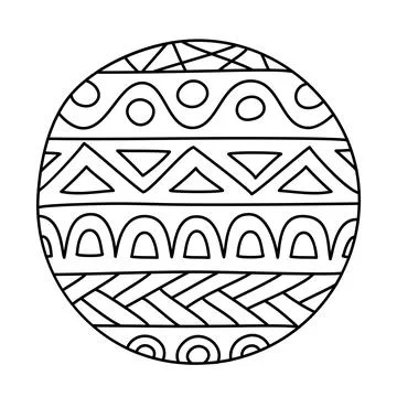 Circle filled with hand drawn doodles for coloring Illustrazione stock