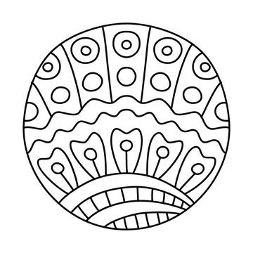 Circle filled with hand drawn doodles for coloring Stock-Illustration