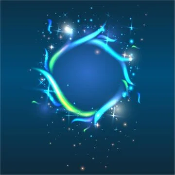 Circle of fire with colorful  flames Stock Illustration