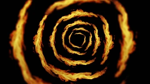 Circle Fire flame burn loop animation Stock Footage 145999603